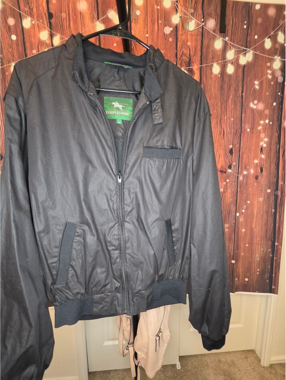 Steeplechase Men's Black Bomber Jacket Size L